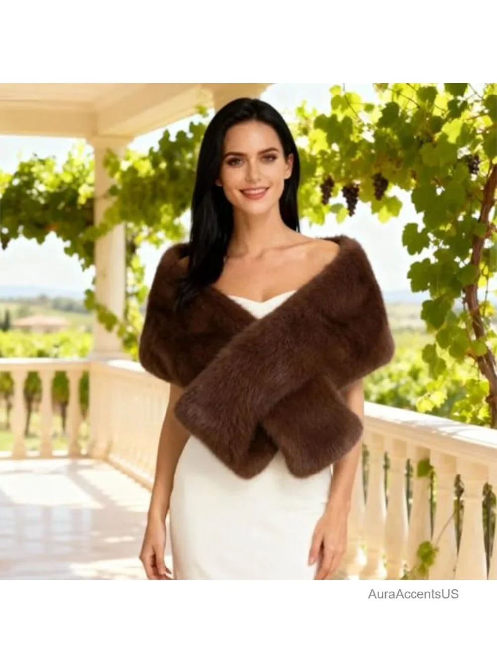 Faux Fur Collar Scarf Wrap Winter Shawl Stole Shrug Neck Warmer